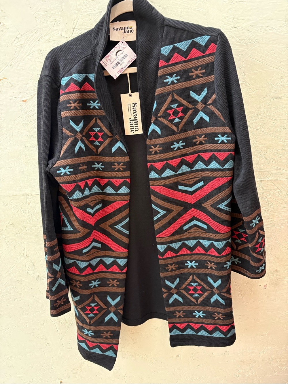 Savanna Jane Aztec Southwestern Pattern Cardigan
